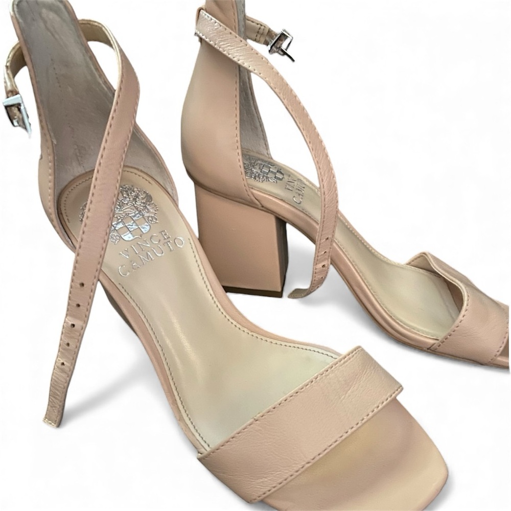 Vintage Vince Camuto Blush/Nude Block Heel Sandals - Size 4M/33